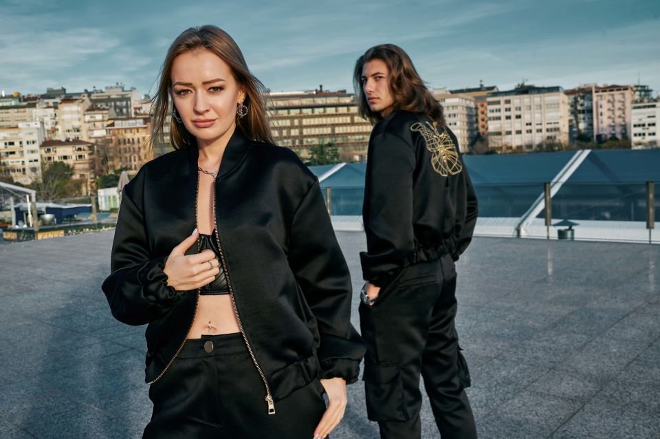 Bomber Gold Nakışlı Dolce Ceket Kargo Pantolon Takım