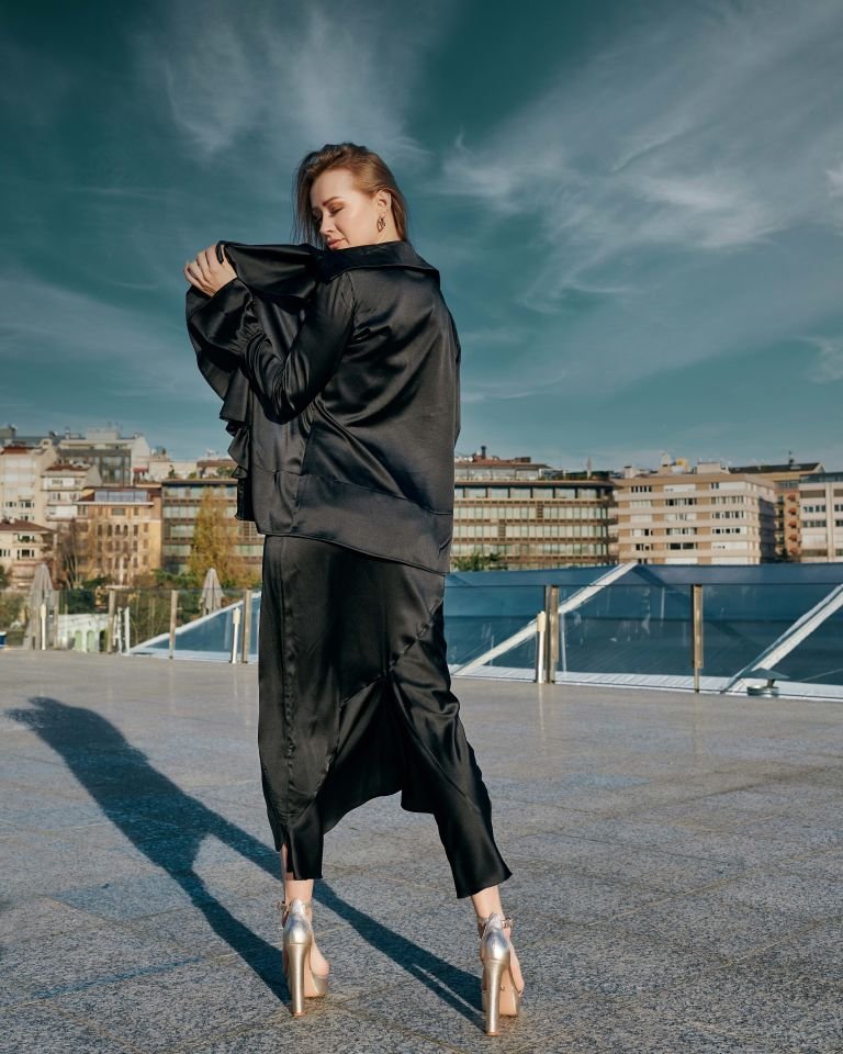 İpek Volan Gömlek S