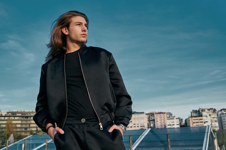 Bomber Beyaz Nakışlı Dolce Ceket Siyah S