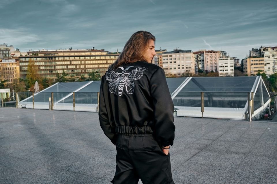 Bomber Beyaz Nakışlı Dolce Ceket Siyah M