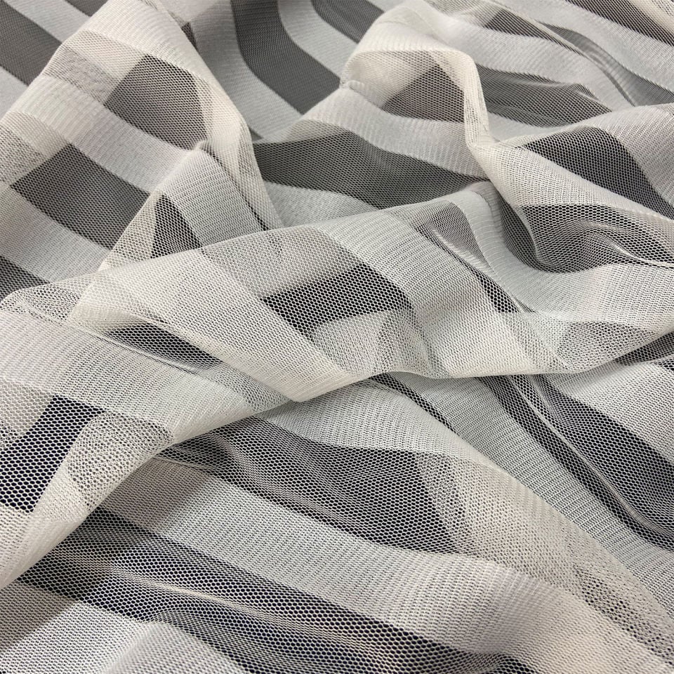 Тюль Zebra длиной 1 метр, белая ткань (col-01)