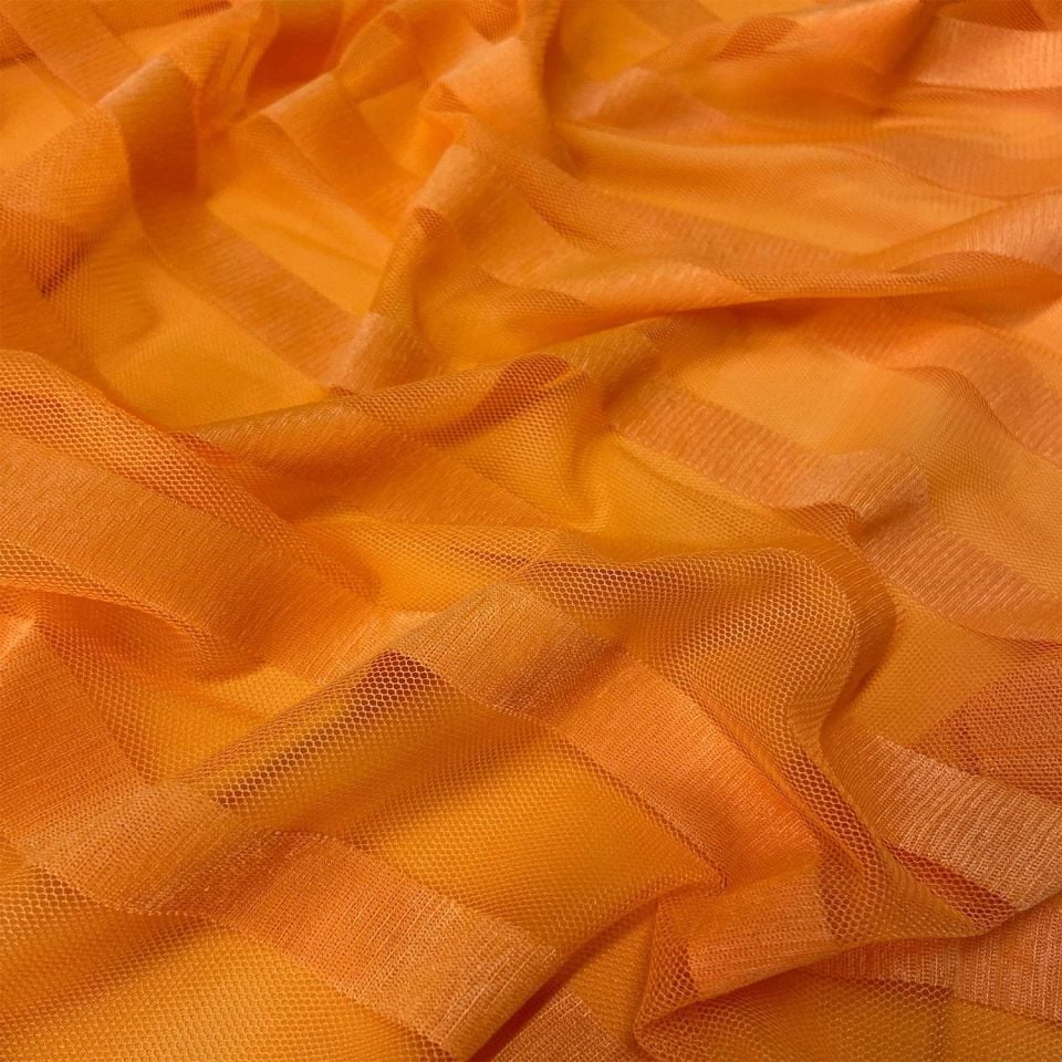 Ткань тюля «Зебра», 1 метр оранжевого цвета (col-05)
