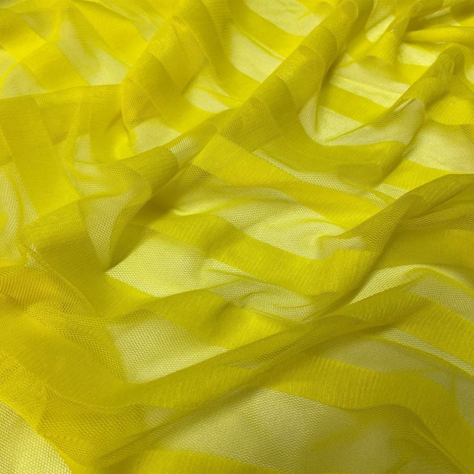 Тюль «зебра», 1 метр, желтая ткань (col-08)