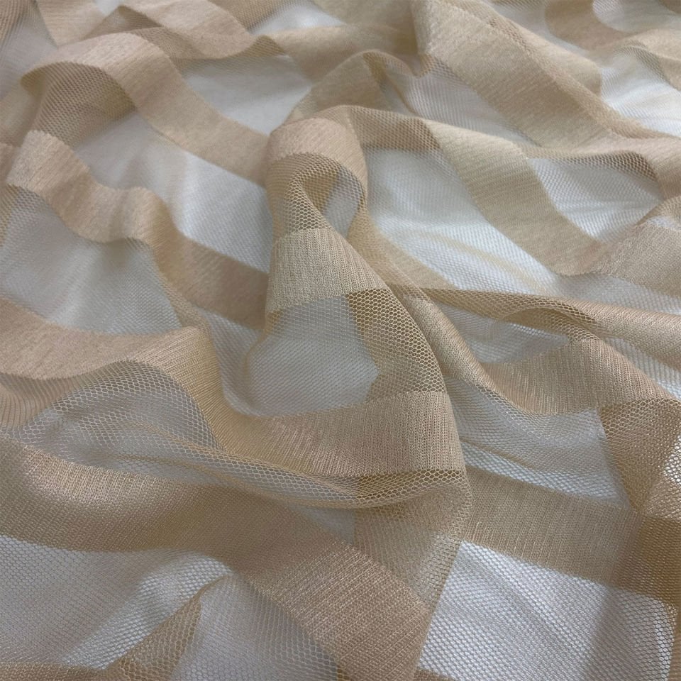 Ткань тюля Zebra 1 метр бежевого цвета (col-09)