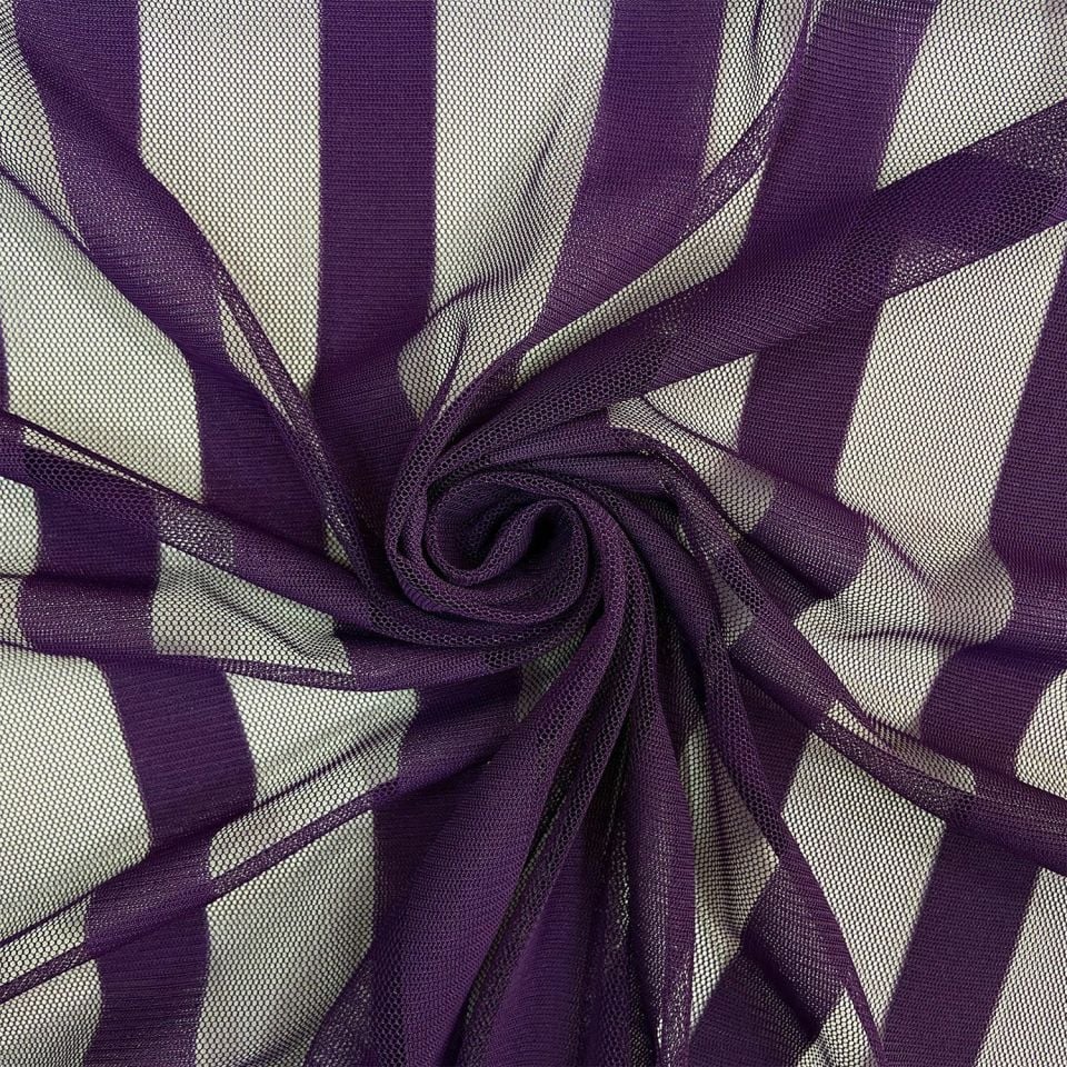 Zebra Tulle Line 1 Meter Plum Fabric (col-12)