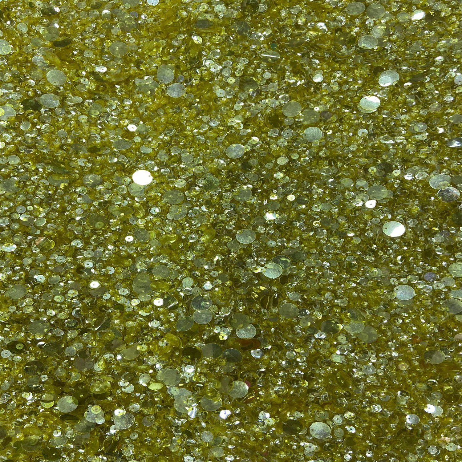 Luxury Planet Handmade Embrodery 1 Metre Yellow Kumaş(col-04)