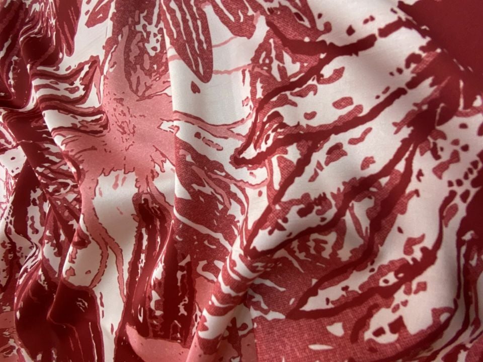 Patterned Soft Lycra Satin 1 Meter Fabric