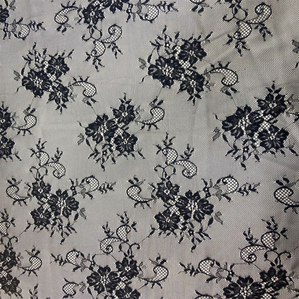 Французский купон на кружевную вышивку из черной ткани, 1 купон (3 метра) (col-2023-01)