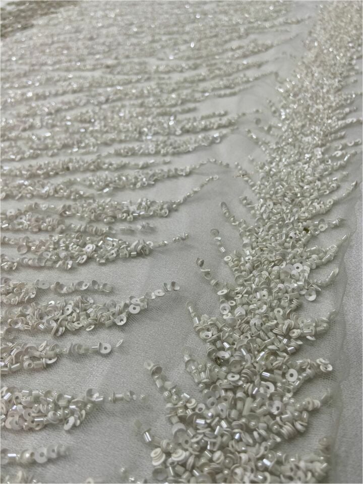 Свадебная вышивка ручной работы ткань 1 метр 20725 (цвет 207251)