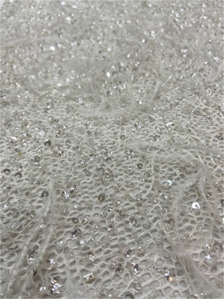 Свадебная вышивка страуса ручной работы ткань 1 метр (col-20675)