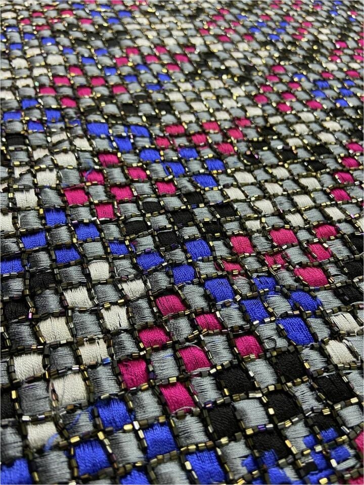 Royal Silk Handmade Embrodery 1 Meter Fabric (col-V01)