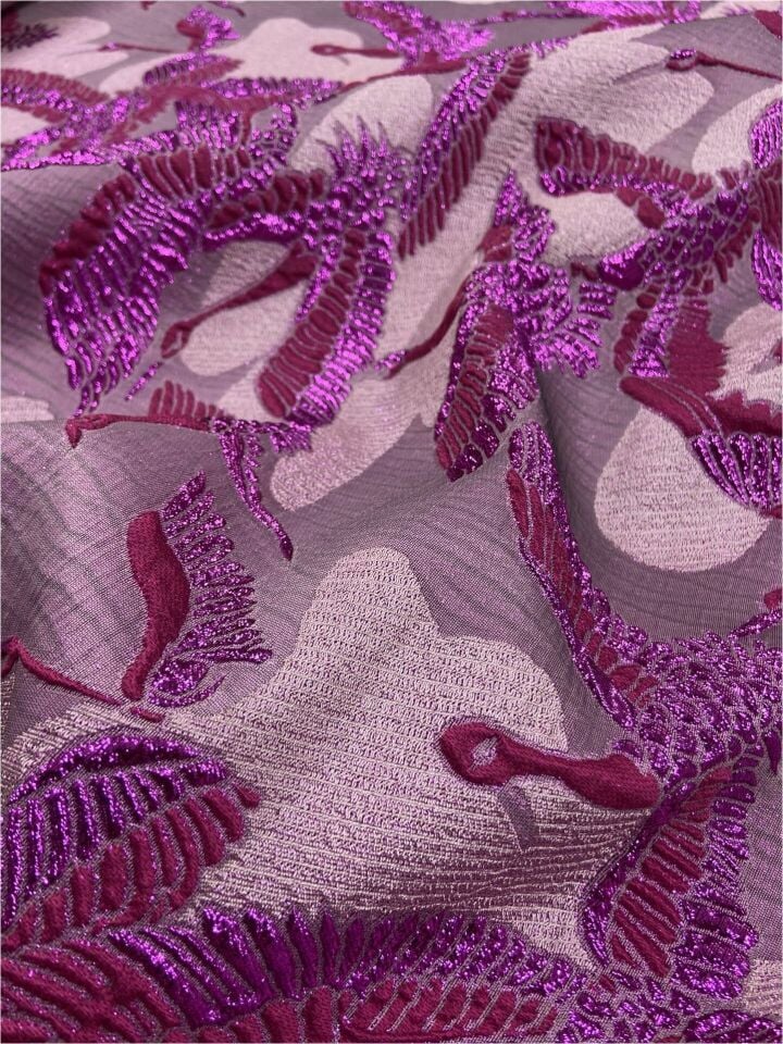 İtalyan Brokar Cranebird 1 Metre Kumaş  (col-23-2300)