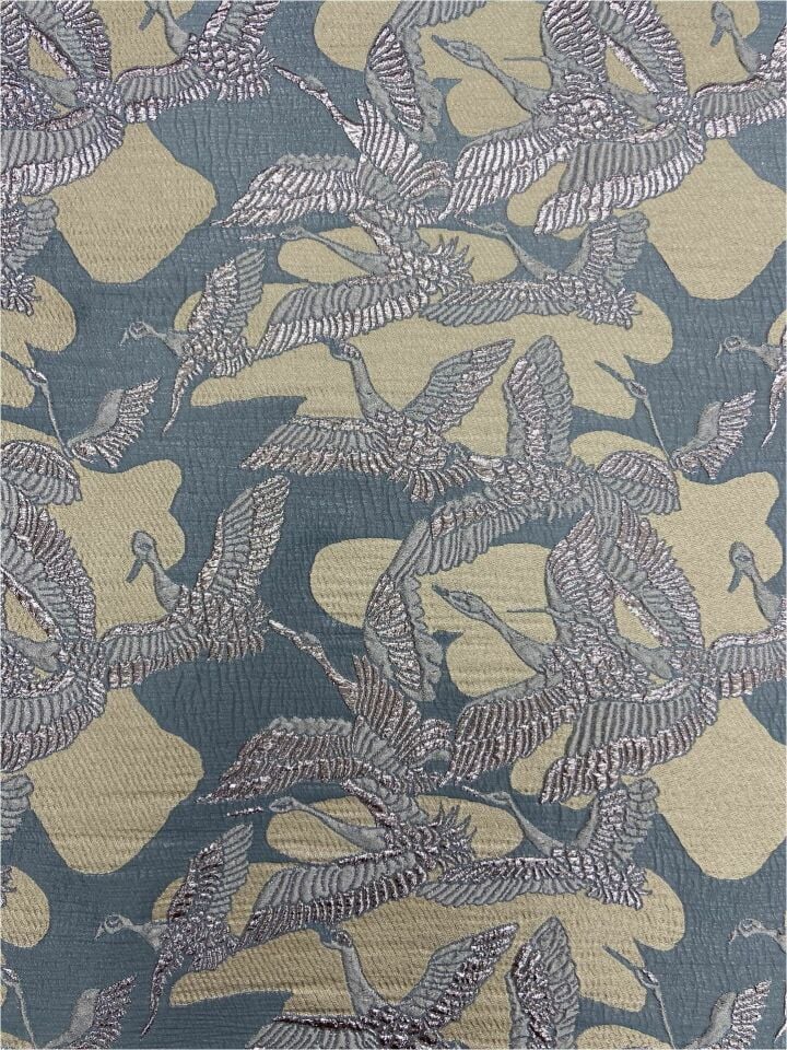 Italian Brocade Cranebird 1 Meter Fabric (col-23-2301)
