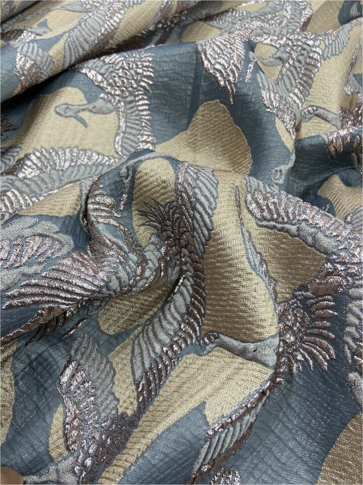 قماش بروكيد كرين بيرد ايطالي 1 متر (col-23-2301)