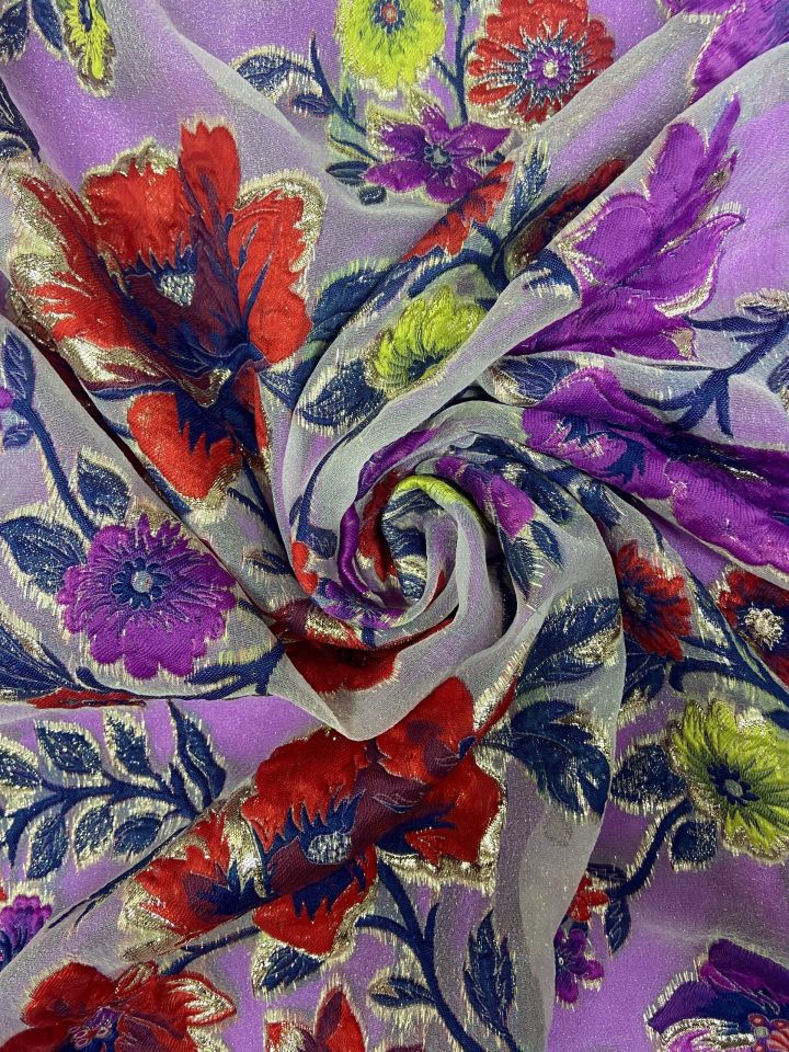 قماش أورجانزا بروكيد ثلاثي الأبعاد 1 متر (col- 23-3090)