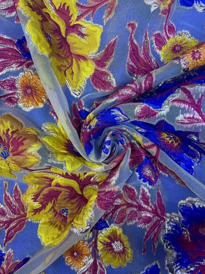 قماش أورجانزا بروكيد ثلاثي الأبعاد 1 متر (col-23-3093)