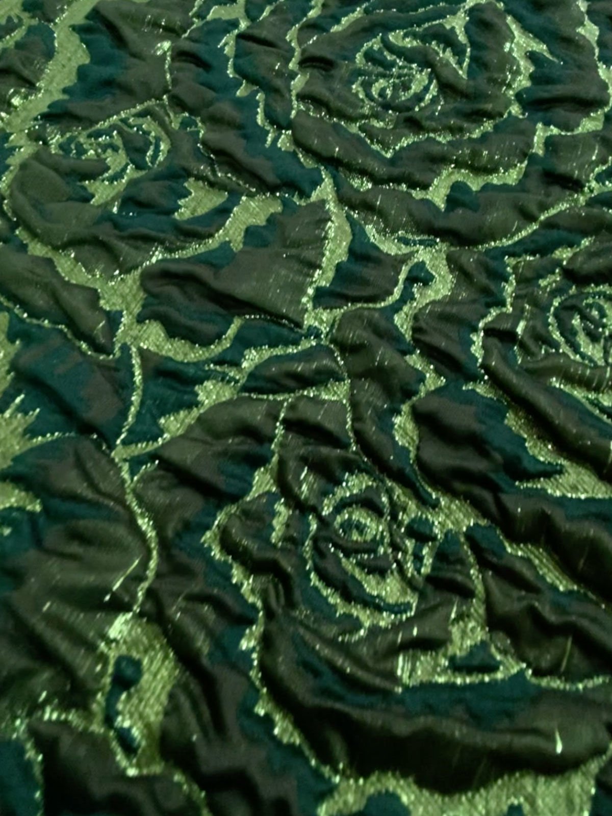 Rozalina Brokar 1 Metre Yeşil Kumaş (col-22-3025)