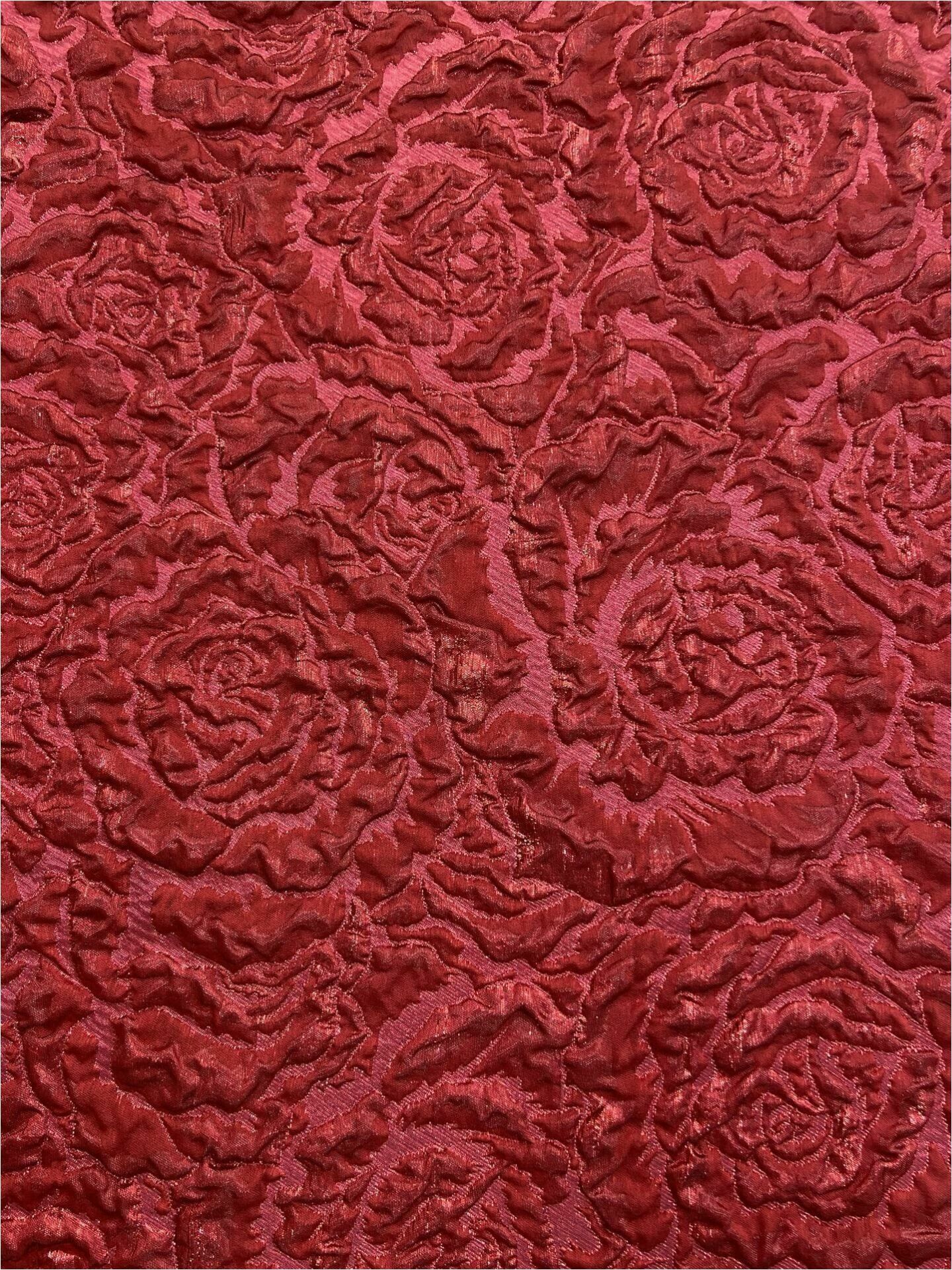 Rozalina Brokar 1 Metre Koyu Şarap Kırmızısı Kumaş (col-23-3026)