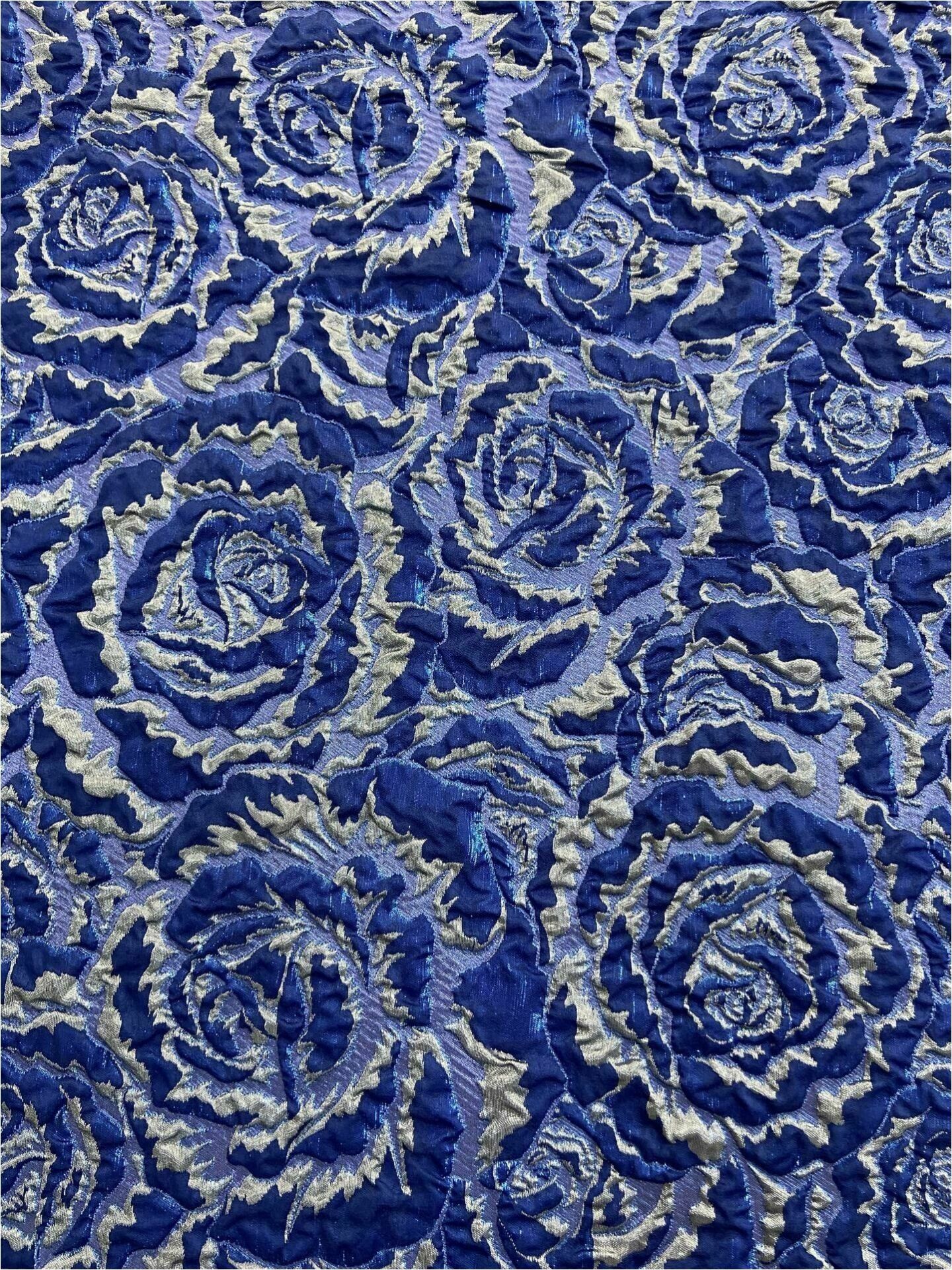 Rozalina Brocade 1 Meter Saks Light Gray Fabric (col-22-3037)