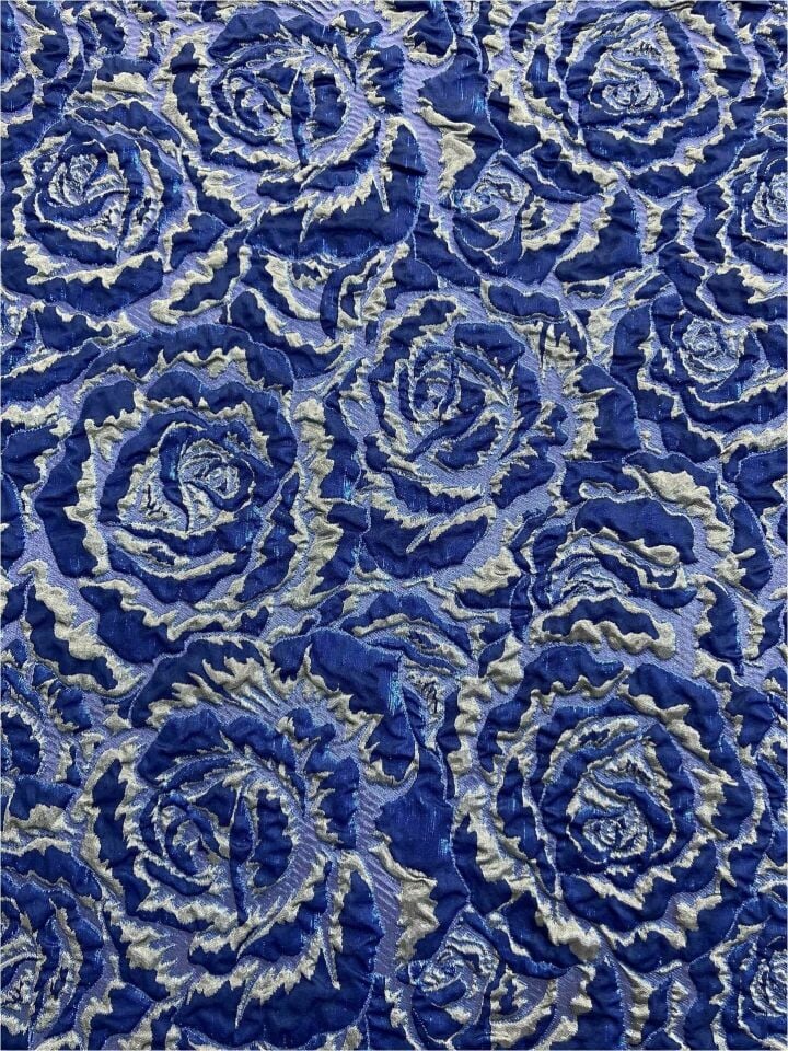 Rozalina Brocade 1 Meter Saks Light Gray Fabric (col-22-3037)