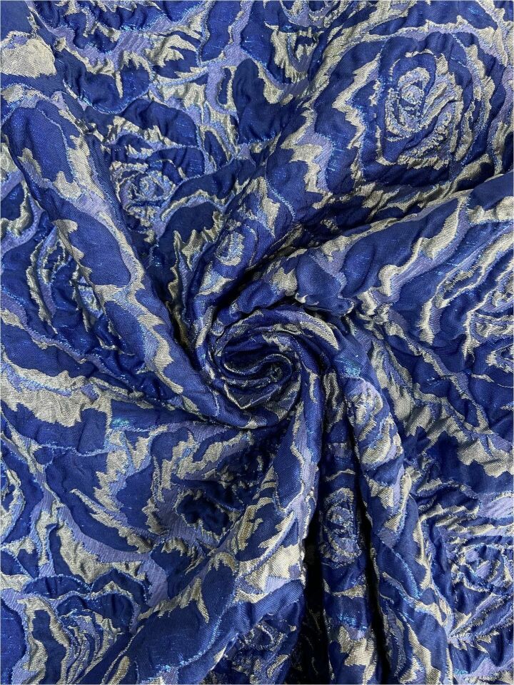Rozalina Brocade 1 Meter Saks Light Gray Fabric (col-22-3037)
