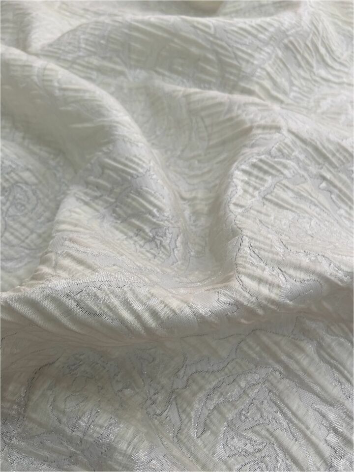 Rozalina Brocade 1 Meter Off White Fabric(col-23-3038)