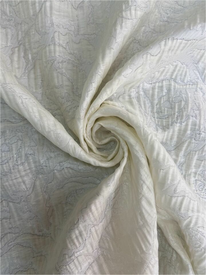 Rozalina Brocade 1 Meter Off White Fabric(col-23-3038)