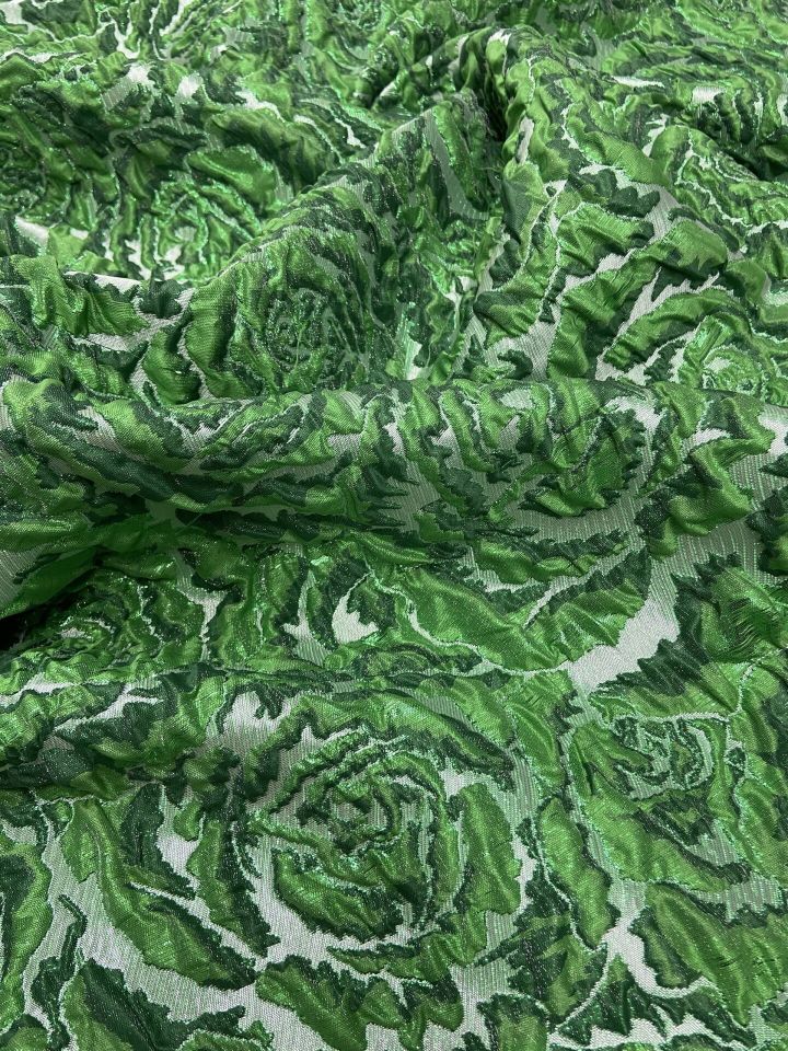 Rozalina Brokar 1 Metre Canlı Bennetton Yeşil Kumaş (col-23-3039)