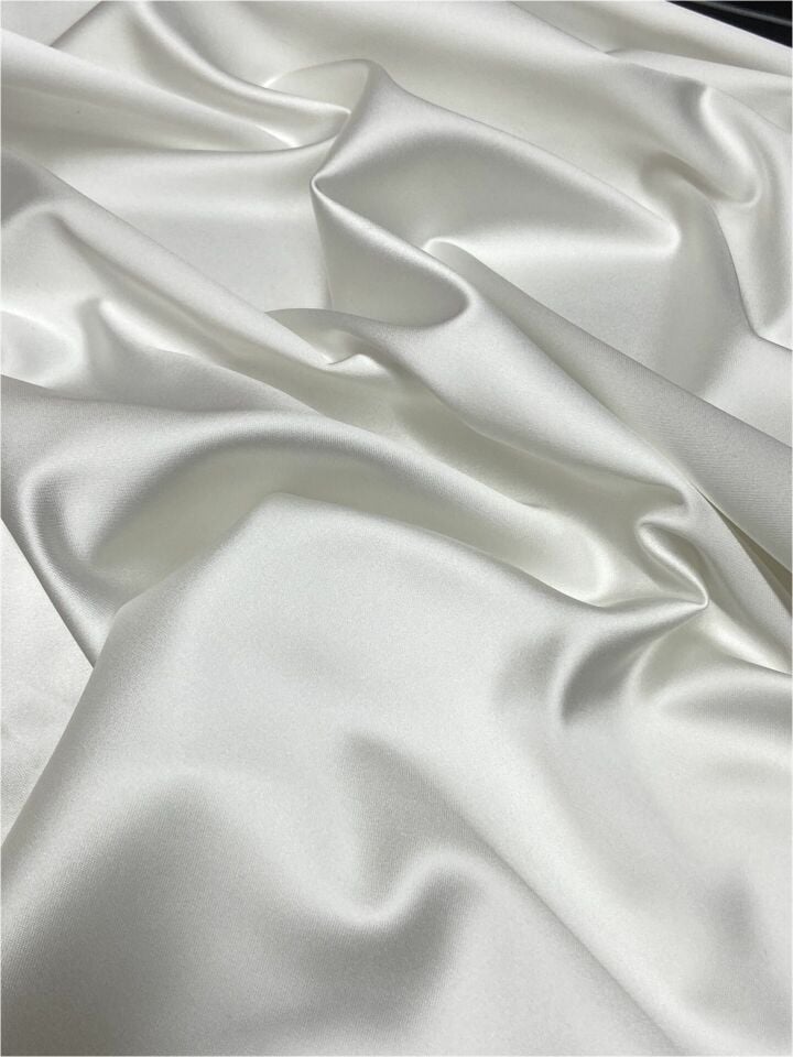 Italian Acetate Satin 1 Meter Off White Fabric (col-01)