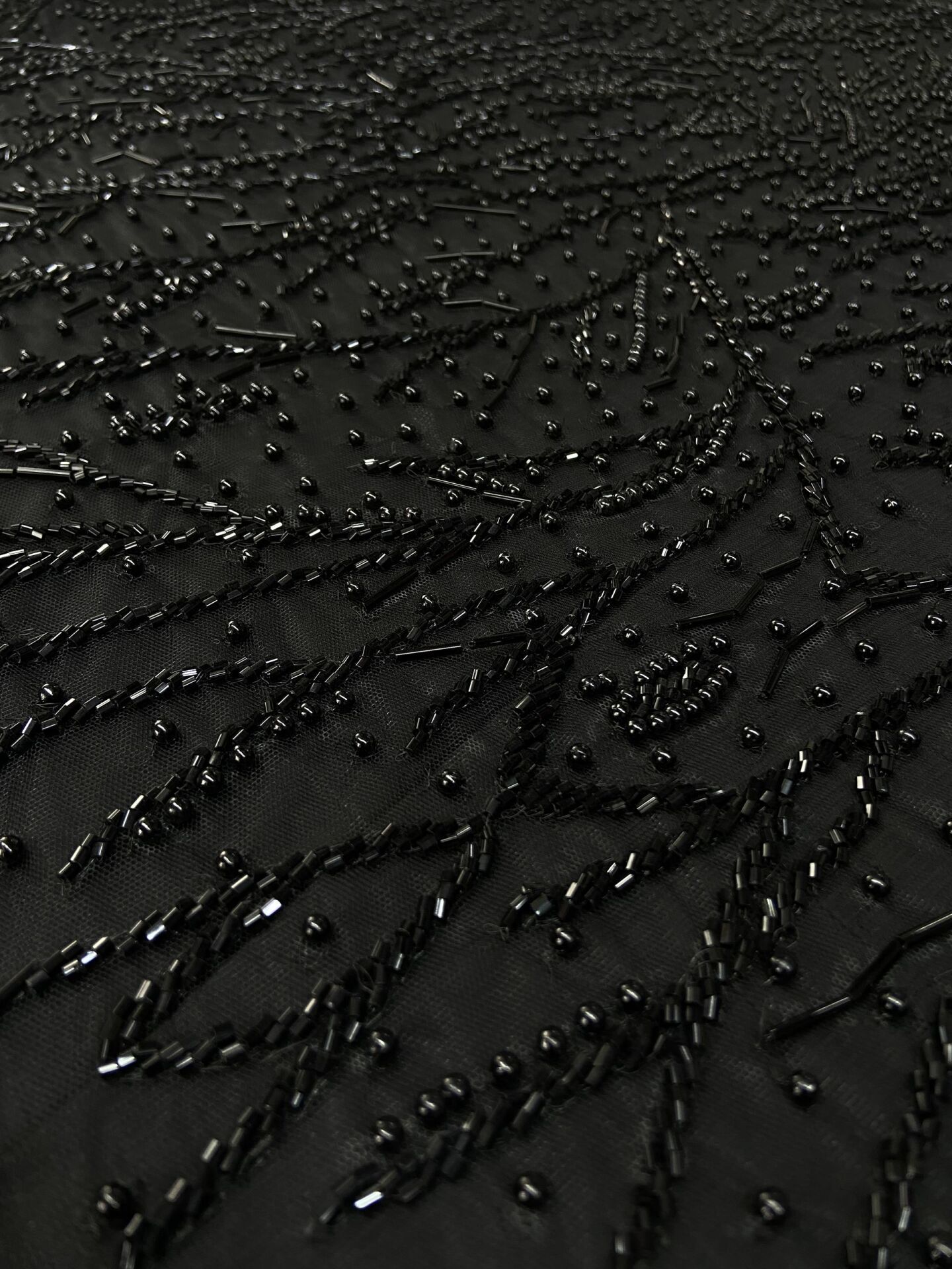 Embrodery Boncuk Kasnak 1 Metre Siyah Kumaş (col-23-2501)