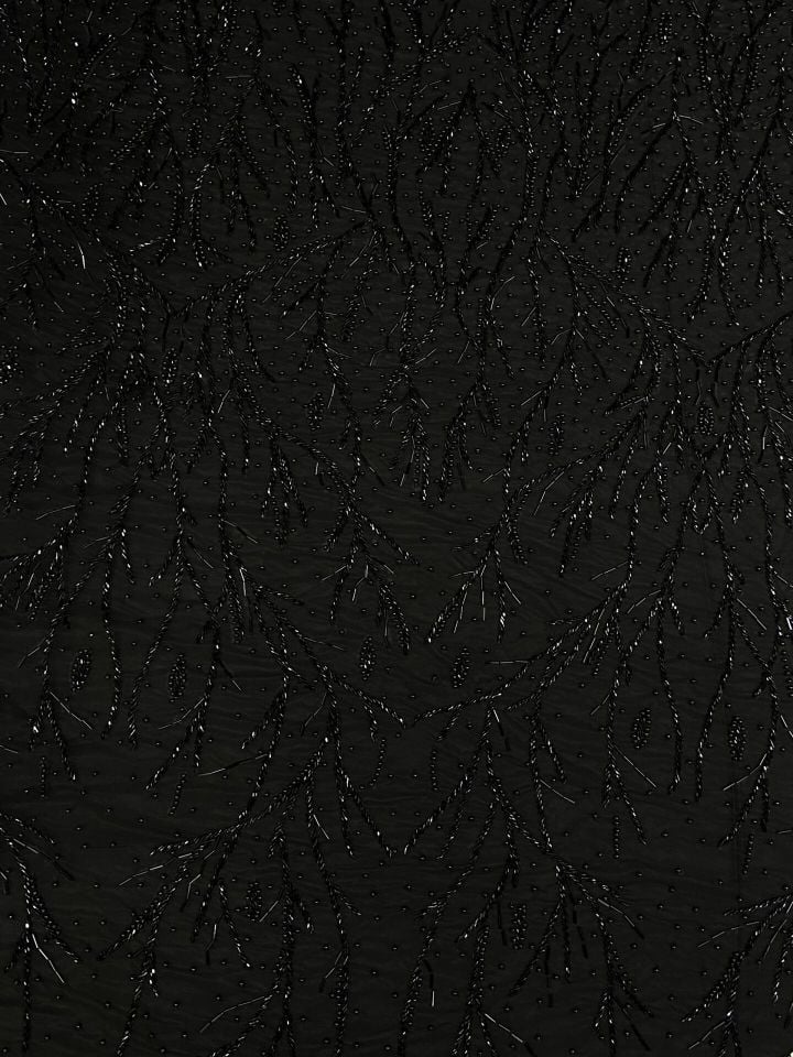 Embrodery Boncuk Kasnak 1 Metre Siyah Kumaş (col-23-2501)