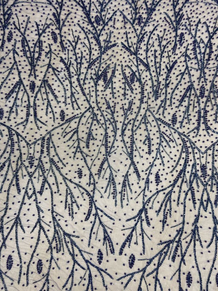 Пяльцы для вышивки бисером, ткань цвета индиго, 1 метр (col-23-2503)