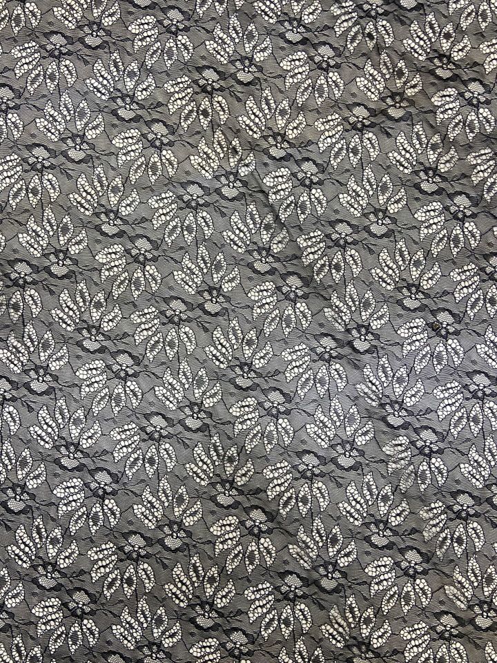 Fransız Luxury Dantel 1 Metre Siyah Kumaş (col-2022-032)