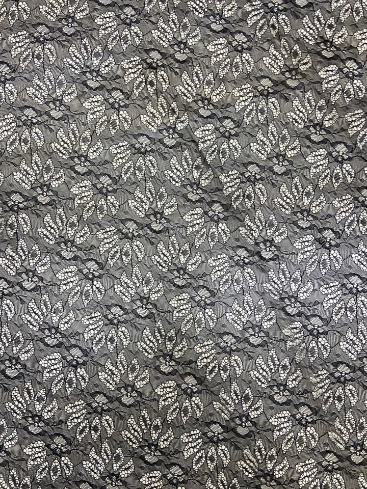 Fransız Luxury Dantel 1 Metre Siyah Kumaş (col-2022-032)