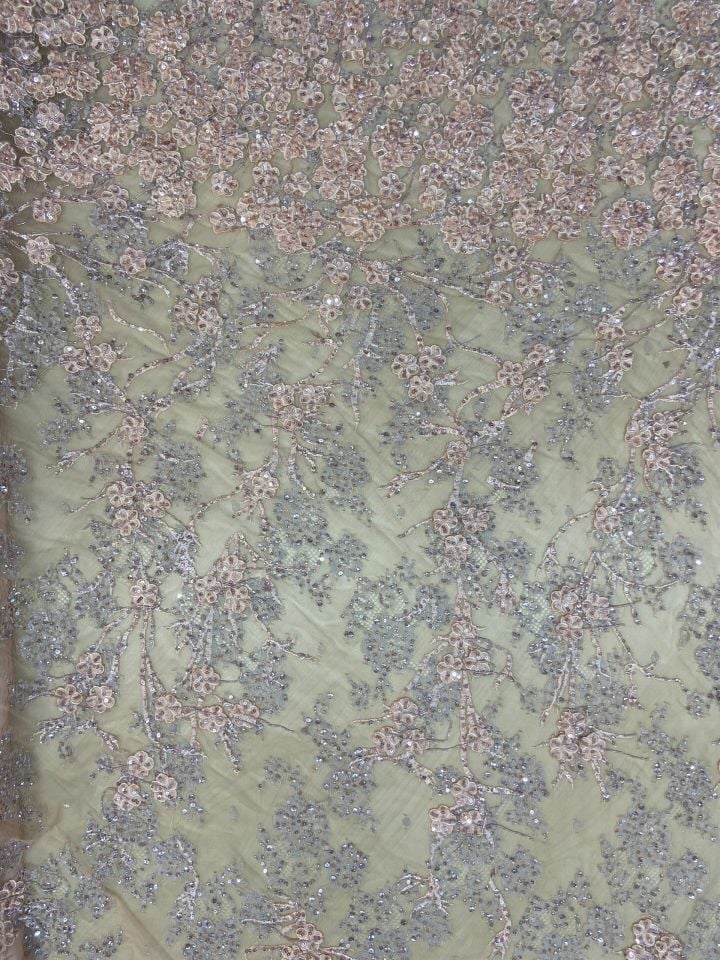 Французское кружево с 3D-вышивкой, порошковая ткань длиной 1 метр (col-23-2512)