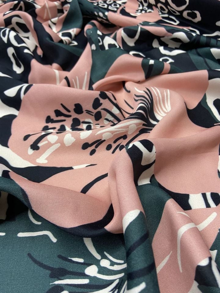 Milano Silky Satin Patterned 1 Meter Fabric(col-23-2139)