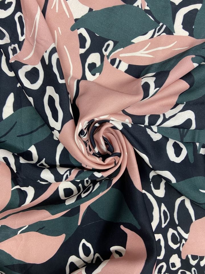 Milano Silky Satin Patterned 1 Meter Fabric(col-23-2139)