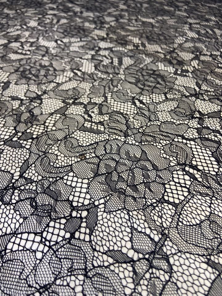 Французское роскошное кружево 1 метр, черная ткань 2020-013
