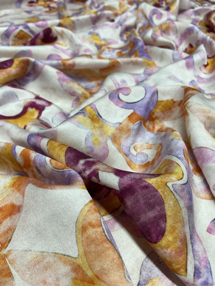 Sicilia Satin Patterned 1 Meter Fabric(col-23-2146)