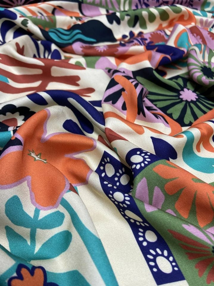 Sicilia Satin Patterned 1 Meter Fabric(col-23-2152)