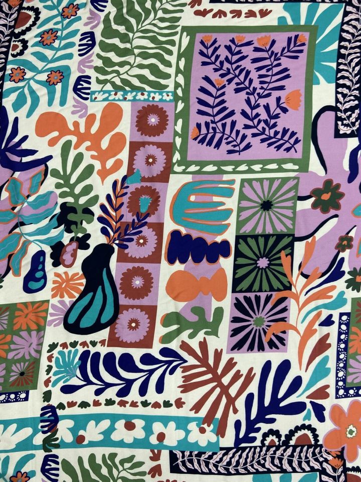 Sicilia Satin Patterned 1 Meter Fabric(col-23-2152)