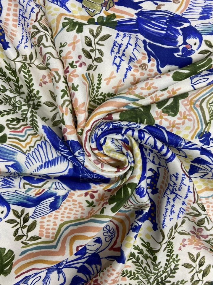 Ткань Milano Silky Satin с рисунком длиной 1 метр (col-23-2157)