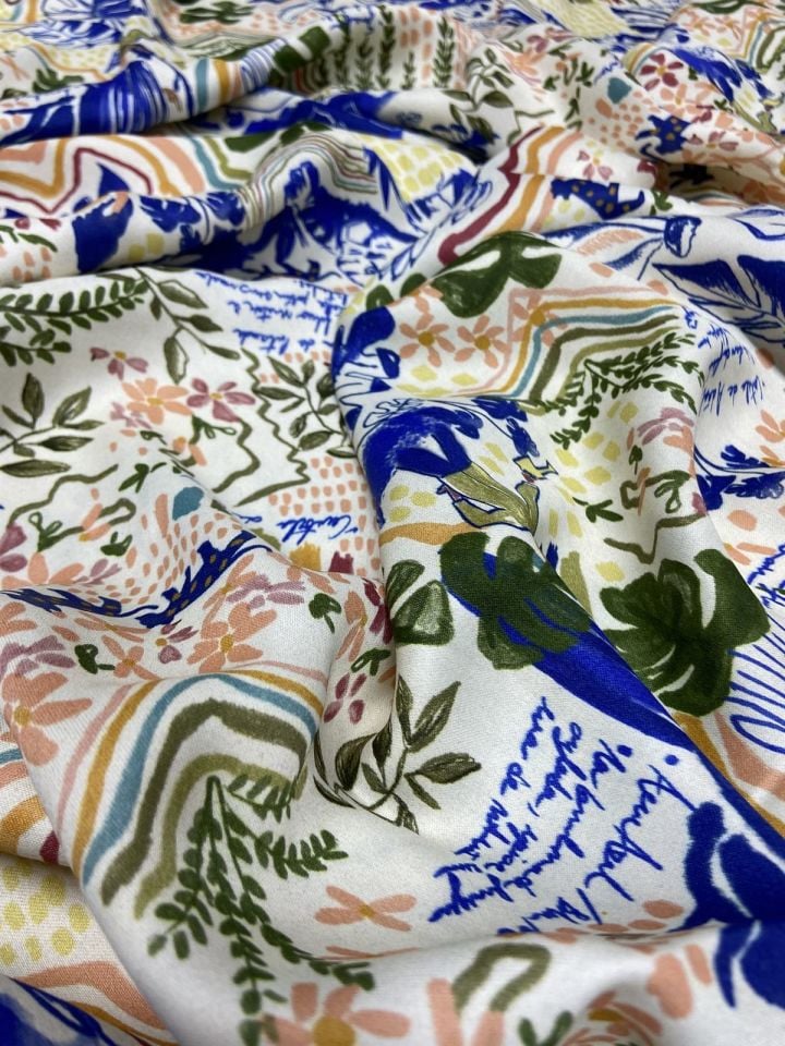 Ткань Milano Silky Satin с рисунком длиной 1 метр (col-23-2157)