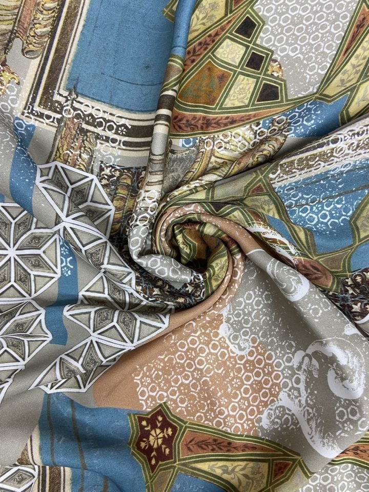 Milano Silky Saten Desenli 1 Metre Kumaş (col-23-2158)