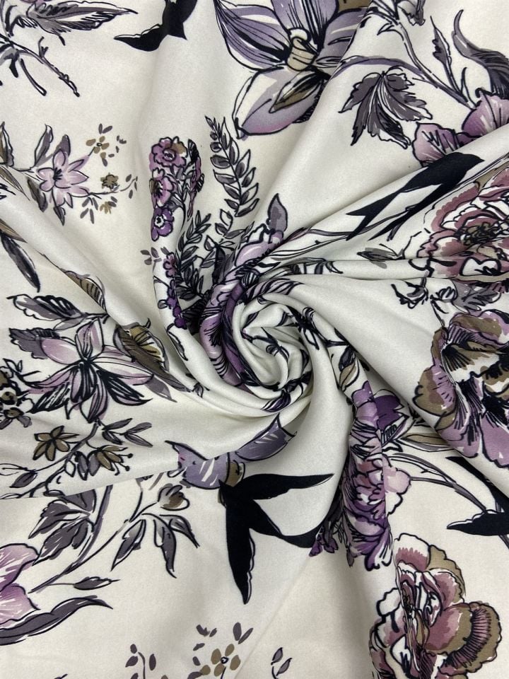 Milano Silky Satin Patterned 1 Meter Fabric (col-23-2159)
