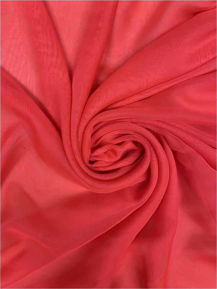 Silky Touche İpeksi Şifon 1 Metre Mercan Kumaş (col-010)