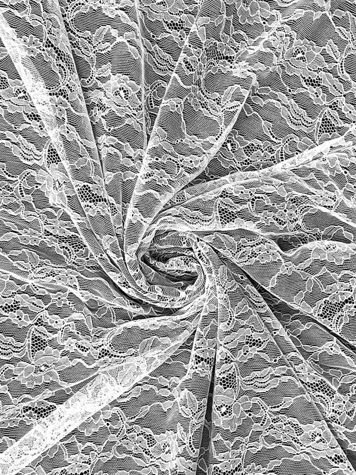 Fransız Luxury Dantel 1 Metre Kırık Beyaz Kumaş (col-2022-005)