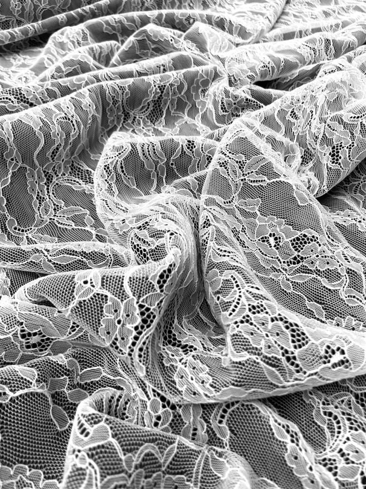 Fransız Luxury Dantel 1 Metre Kırık Beyaz Kumaş (col-2022-005)