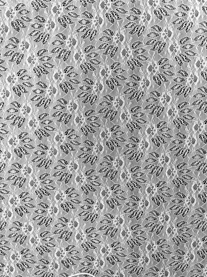Fransız Luxury Dantel 1 Metre Kırık Beyaz Kumaş (col-2022-032)