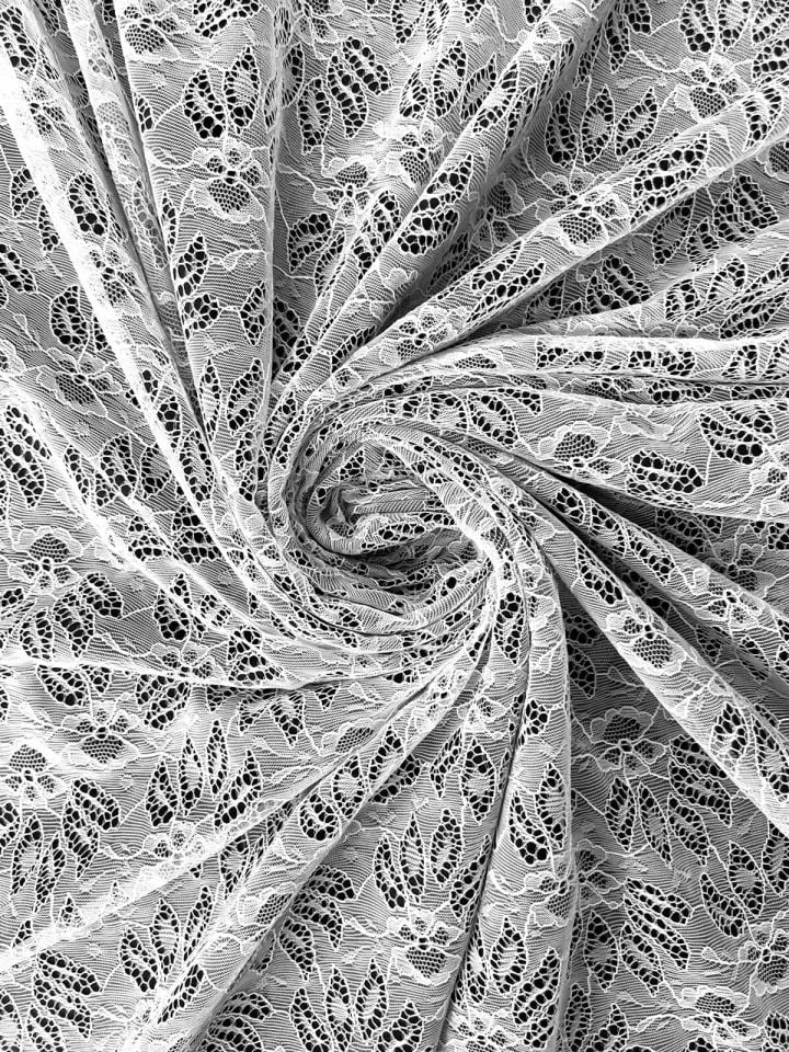 Fransız Luxury Dantel 1 Metre Kırık Beyaz Kumaş (col-2022-032)